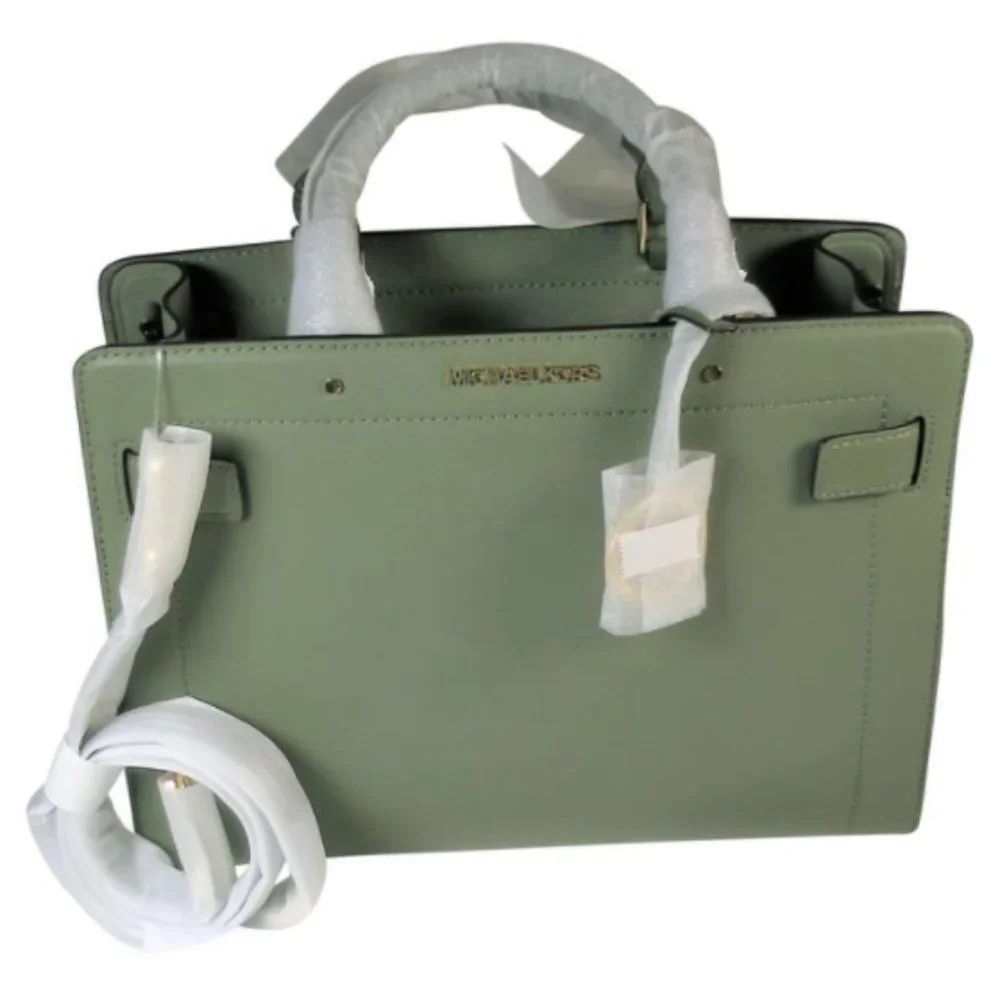 Michael Kors Rayne Medium Leather Satchel Army Green NWT